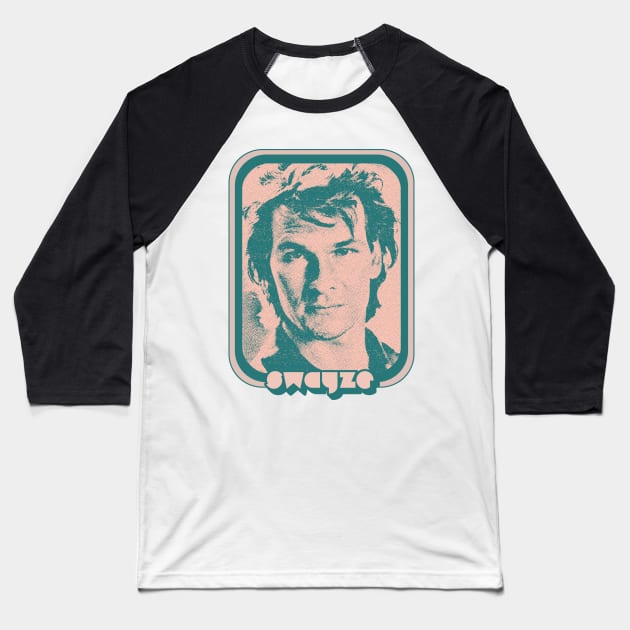 Patrick Swayze // Retro 80s Fan Aesthetic Design Baseball T-Shirt by DankFutura